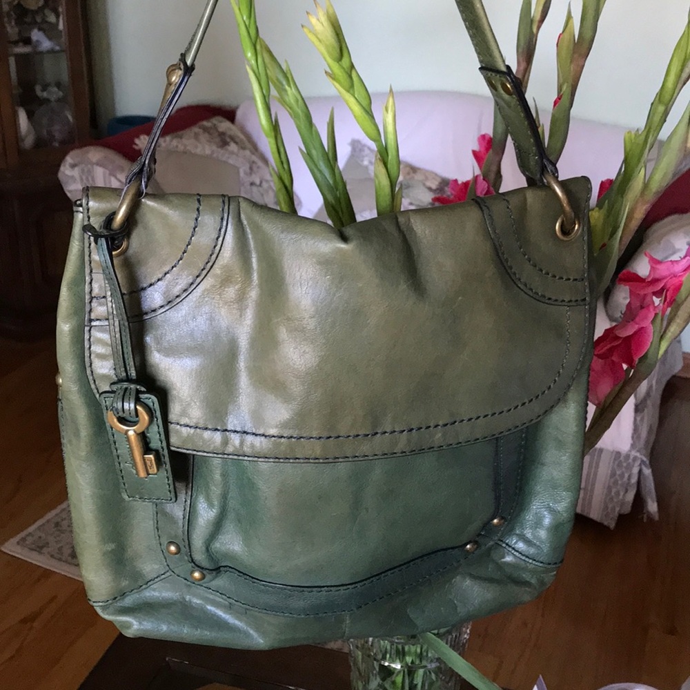 Fossil Green Vintage Genuine Leather Bag - Picture 5 of 5